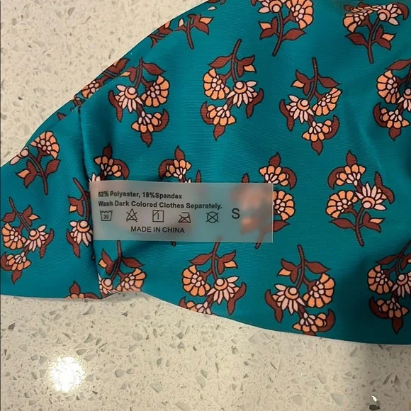 Green Floral One Piece With Matching Wrap - Small - Picture 13 of 16